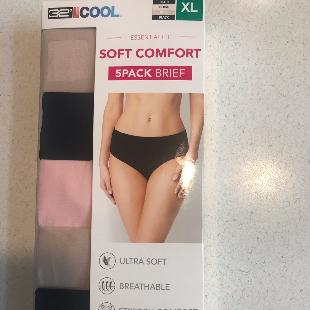 Womens Briefs 32 Degrees 5 pack brand New